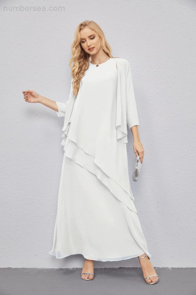 Mother of Bride Dresses with Open Front Lightweight Cardigan Formal Prom Gown  28081