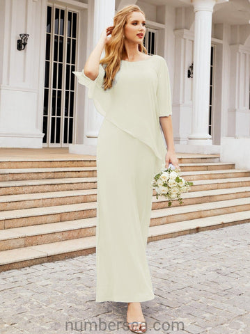 Numbersea Formal Party Gown Dress Long Mother of The Bride Dresses with Ruffle Cape 28026