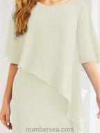 Vestido de festa formal comprido Numbersea com capa e folhos 28026 