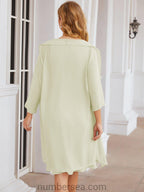 Vestidos para mãe da noiva Numbersea Vestido de baile Vestido casual plissado 28065 