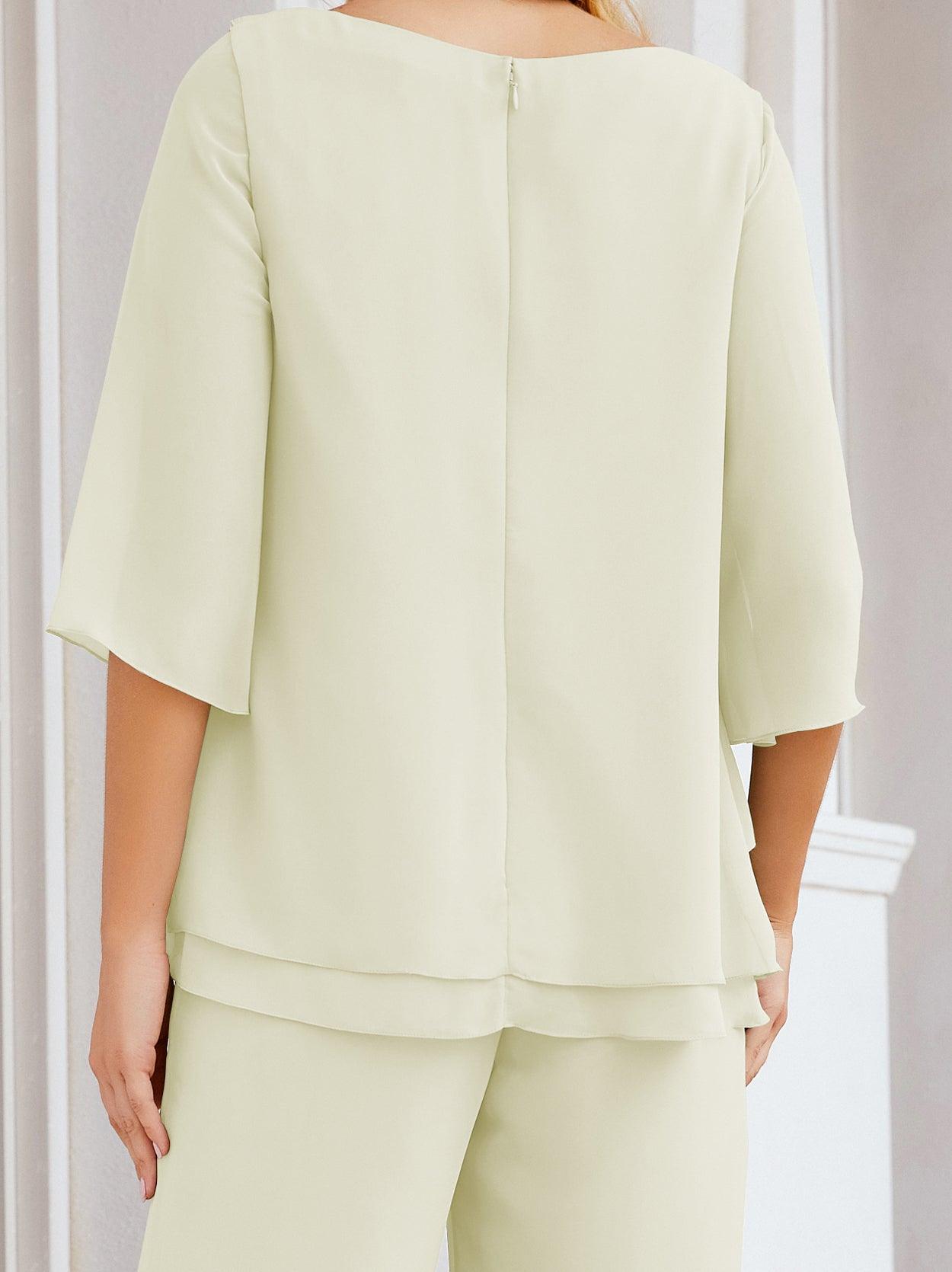 Vestido elegante de 2 peças para mãe da noiva Numbersea, tamanho grande, com folhos, camadas, roupão prateado 28064 