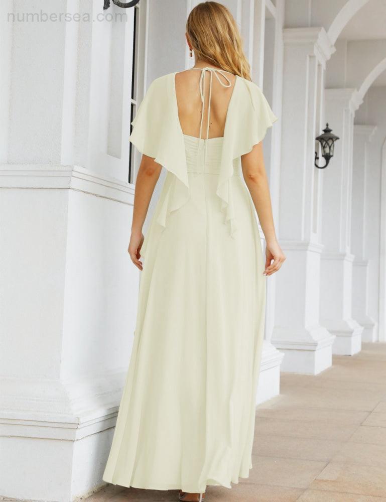 Numbersea Bridesmaid Dresses Backless Formal Prom Gowns for Evening Party Mother of The Bride Dress 28040
