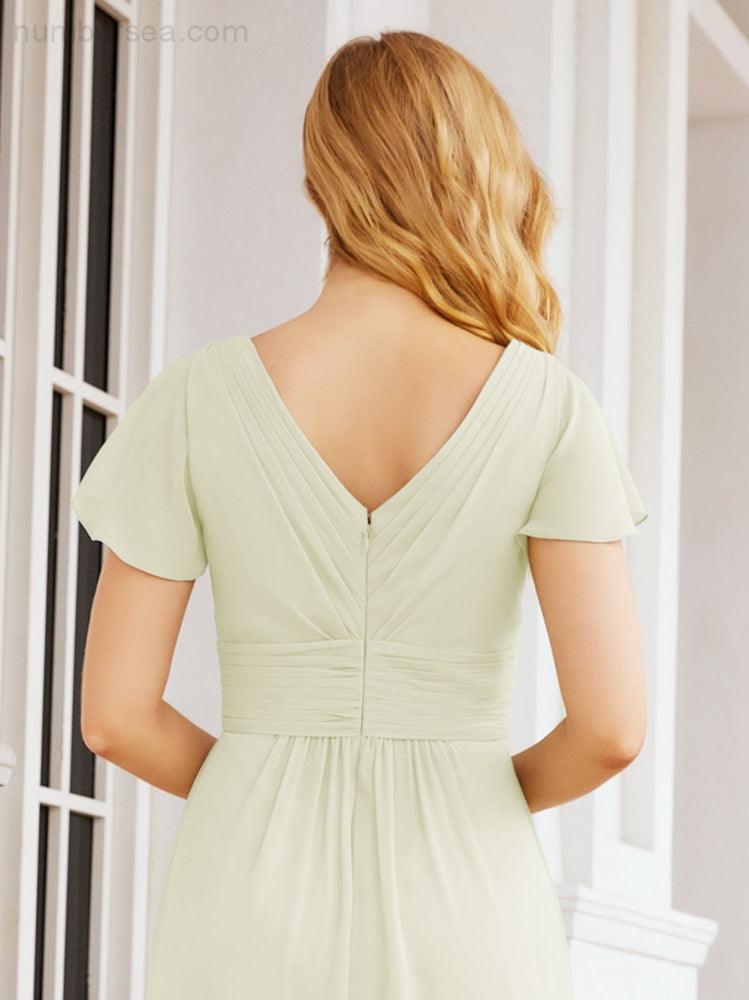 Vestidos de cerimónia de baile Numbersea para mãe da noiva, mangas curtas, vestido de madrinha 28047 