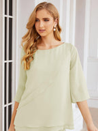 Vestido elegante de 2 peças para mãe da noiva Numbersea, tamanho grande, com folhos, camadas, roupão prateado 28064 