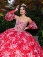 Puff Sleeve Strapless Ball Gown by LizLuo Quince 26084