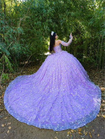 Vestido de baile sem alças e manga comprida da marca LizLuo Quince 26085