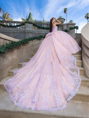 Vestido de baile sem mangas com mangas abalonadas de LizLuo Quince 26086