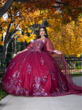 Ballkleid mit Applikationen und kurzen Ärmeln von LizLuo Quince 26087