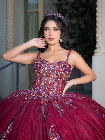 Vestido de baile com aplicações e manga curta de LizLuo Quince 26087