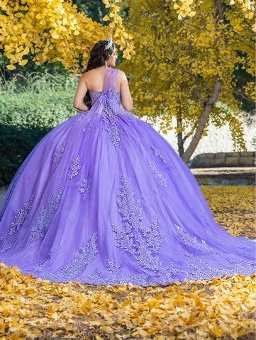Vestido de baile convertível com aplicações da LizLuo Quince 26091