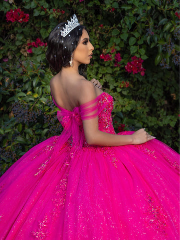 Vestido de baile convertível com aplicações da LizLuo Quince 26091