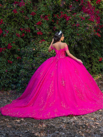 Vestido de baile convertível com aplicações da LizLuo Quince 26091