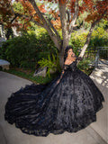 Ballkleid mit Applikationen und langen Ärmeln von LizLuo Quince 26092