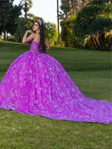 Ärmelloses Ballkleid mit Applikation von LizLuo Quince 26098