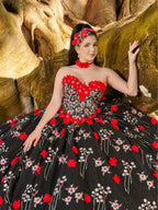 Vestido de baile sem alças com estampado floral 3D da LizLuo Quince 26099