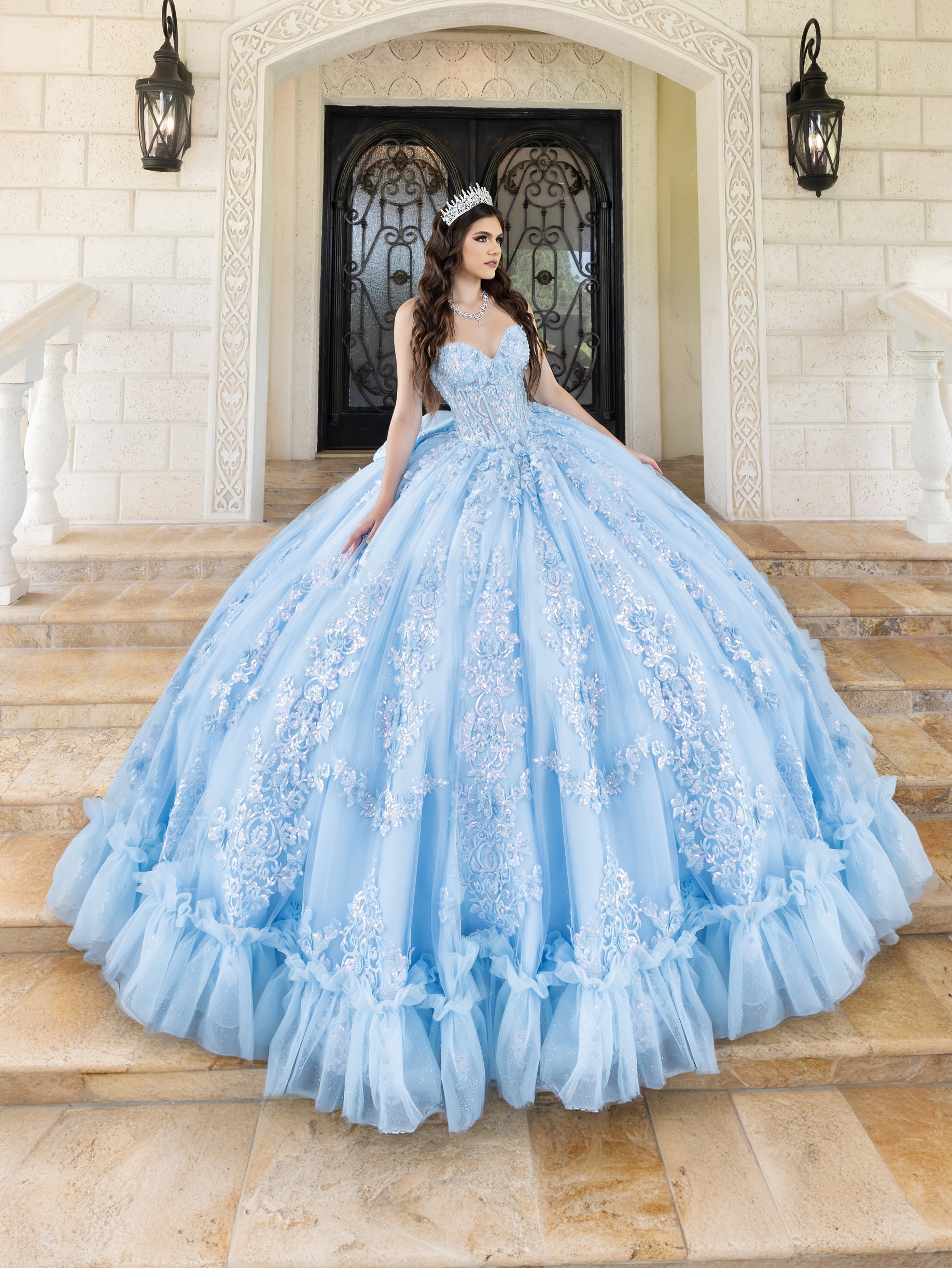 Strapless Capelet Ball Gown by LizLuo Quince 26101