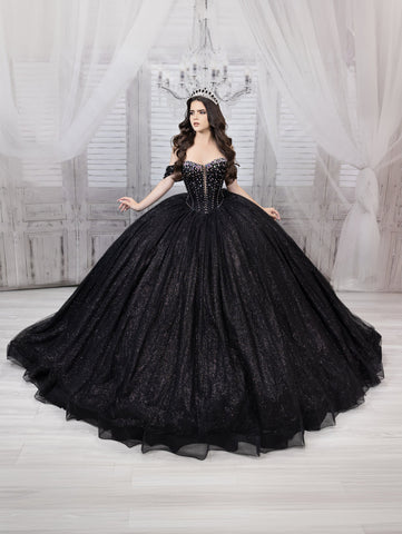 Glitzerndes schulterfreies Ballkleid von LizLuo Quince 26104