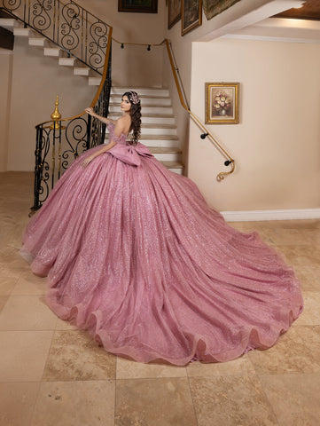 Glitzerndes schulterfreies Ballkleid von LizLuo Quince 26104