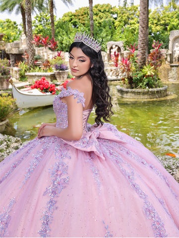 Vestido de baile com corpete ombro a ombro da marca LizLuo Quince 26105