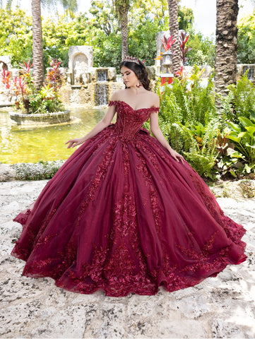 Vestido de baile com corpete ombro a ombro da marca LizLuo Quince 26105