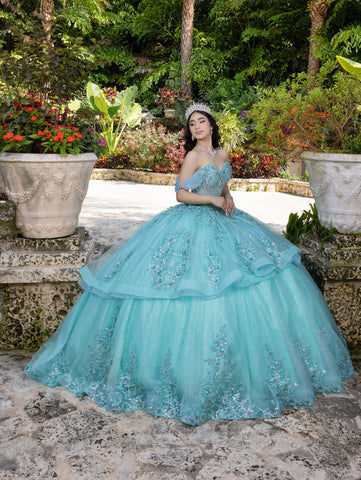 Schulterfreies Ballkleid mit Applikation von LizLuo Quince 26107