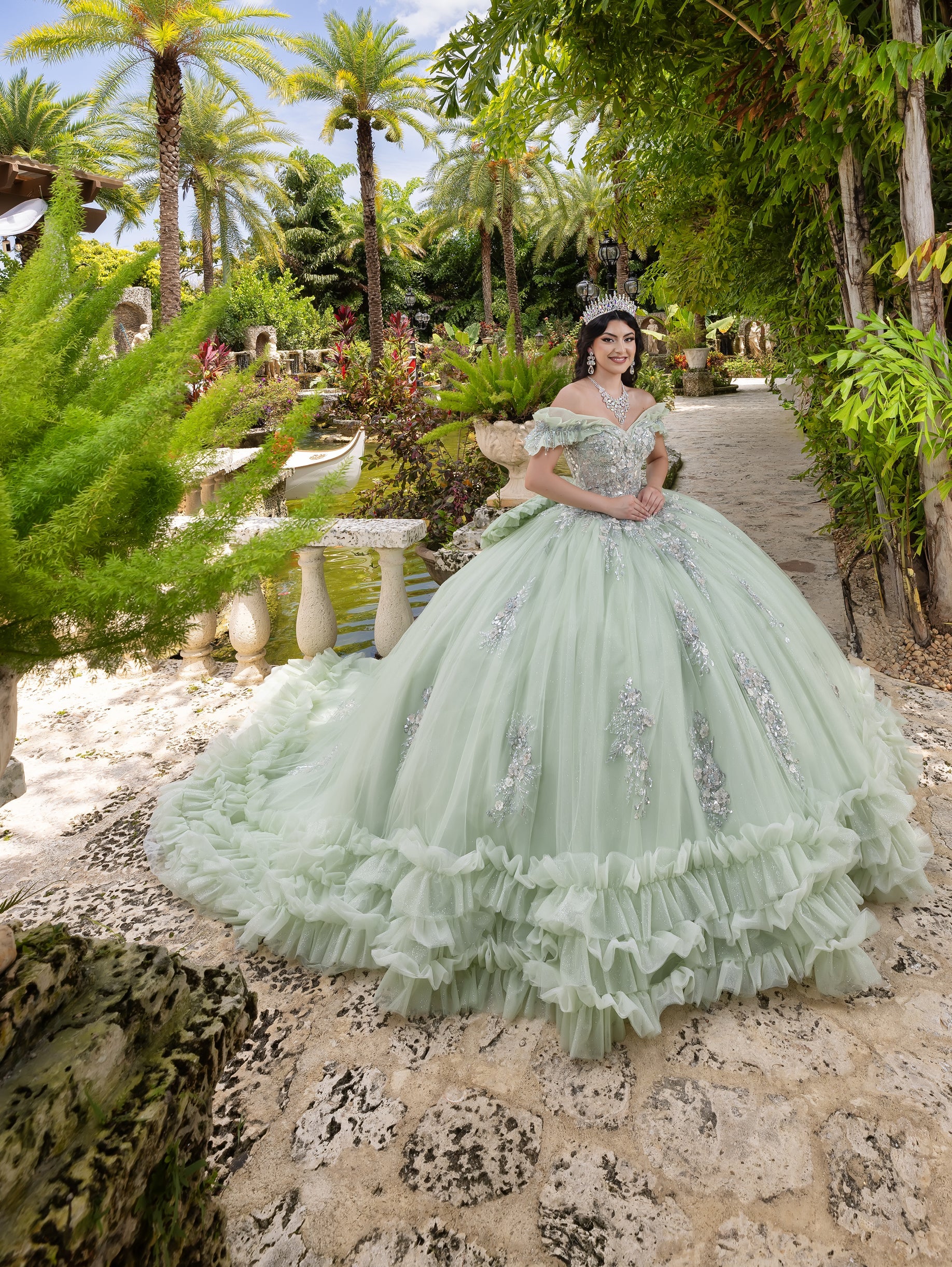 Ruffled Off Shoulder Ball Gown by LizLuo Quince 26108