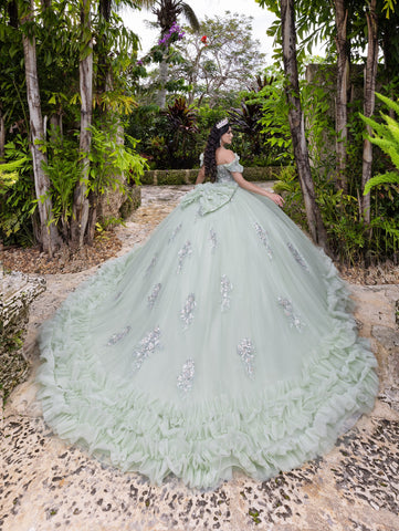 Schulterfreies Ballkleid mit Rüschen von LizLuo Quince 26108