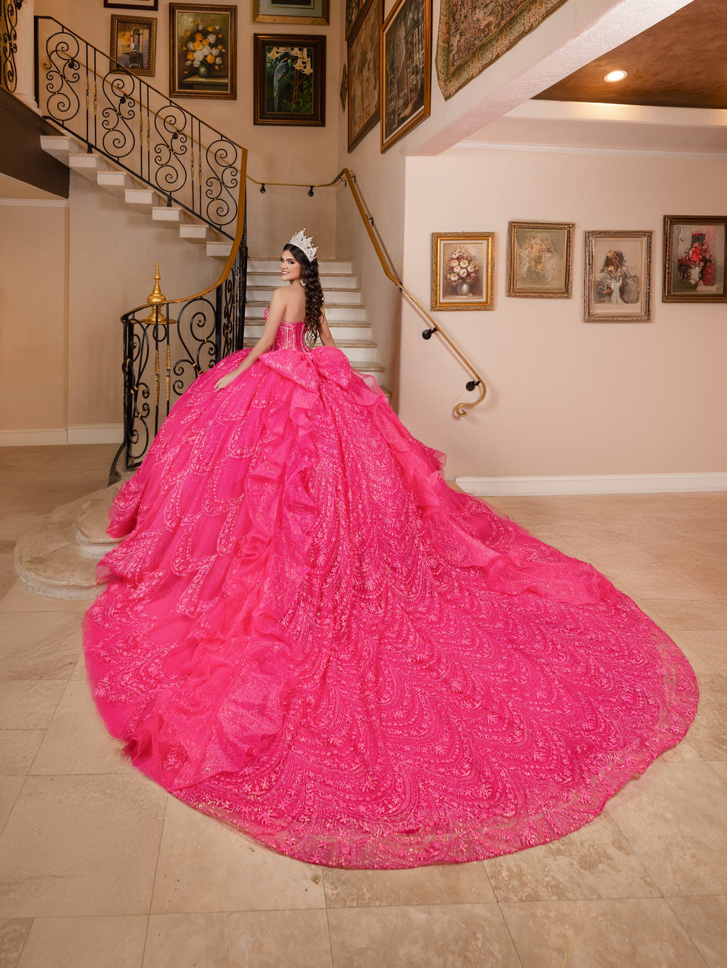 Puff Sleeve Strapless Ball Gown by LizLuo Quince 26113