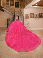 Puff Sleeve Strapless Ball Gown by LizLuo Quince 26113