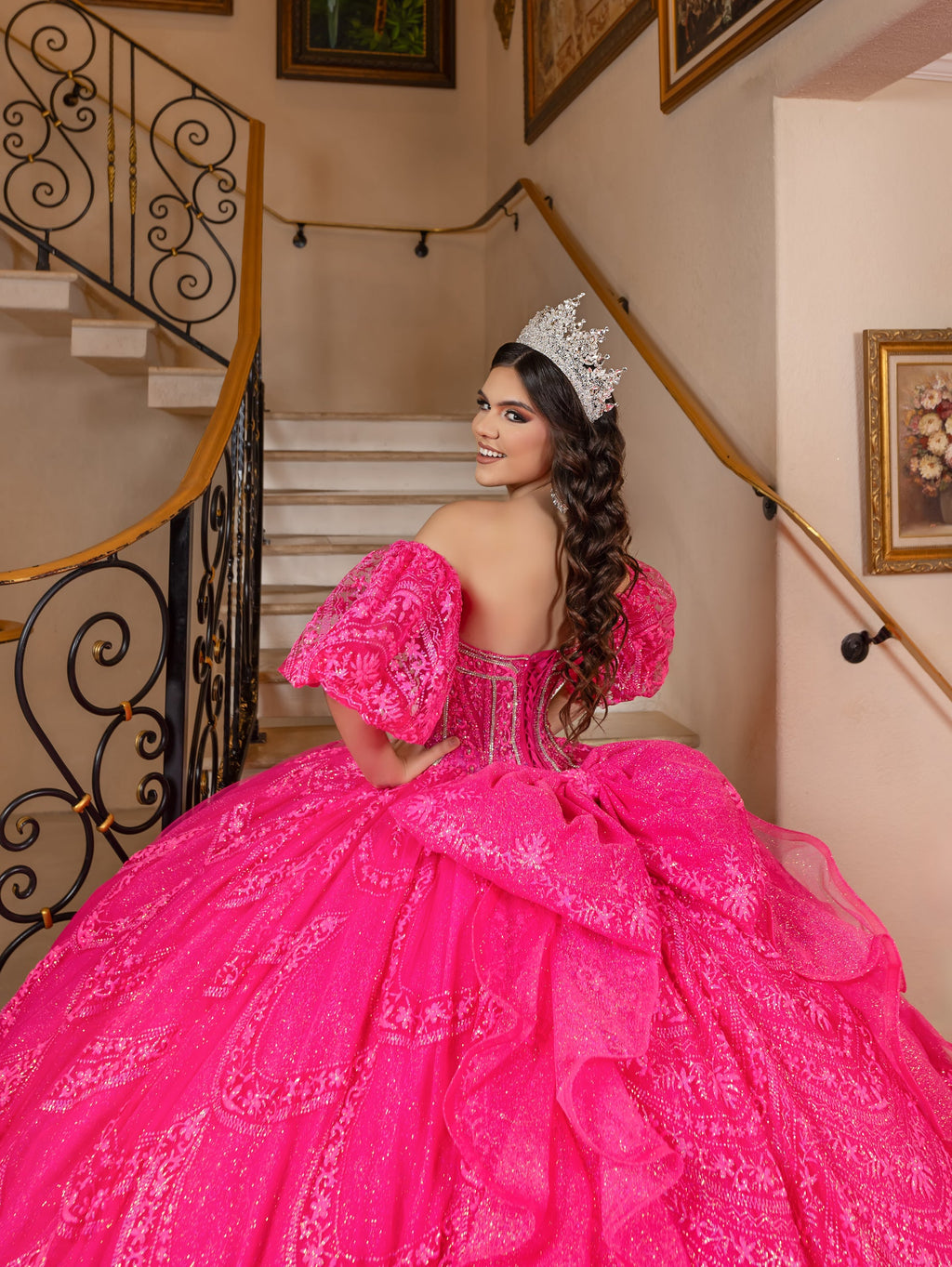 Puff Sleeve Strapless Ball Gown by LizLuo Quince 26113