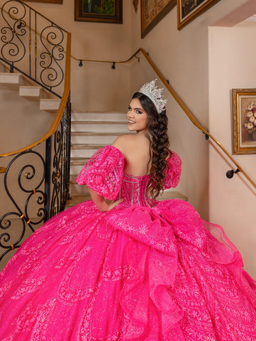Vestido de baile sem alças com mangas abalonadas de LizLuo Quince 26113