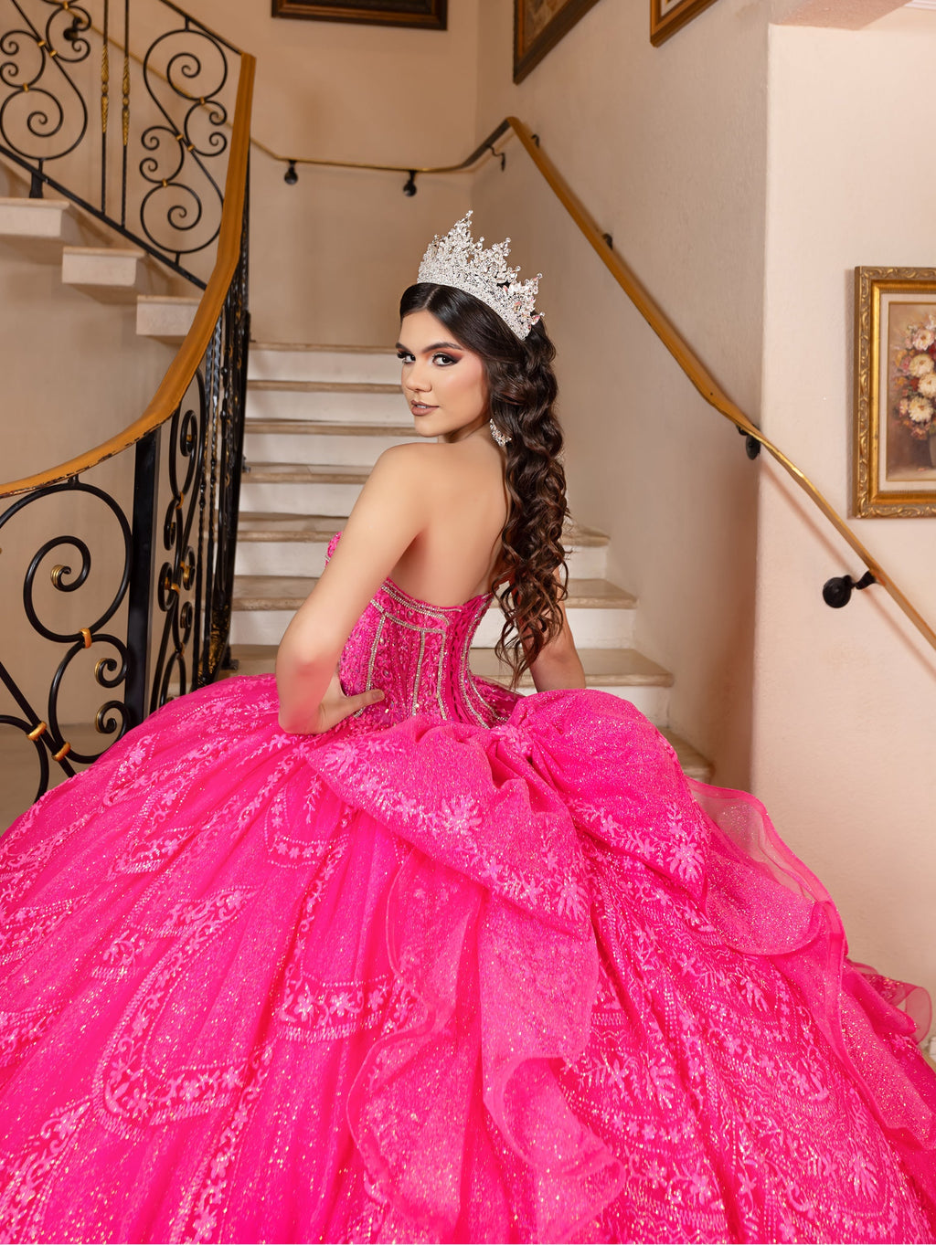 Puff Sleeve Strapless Ball Gown by LizLuo Quince 26113