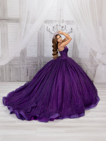 Trägerloses Cape-Ballkleid von LizLuo Quince 26114