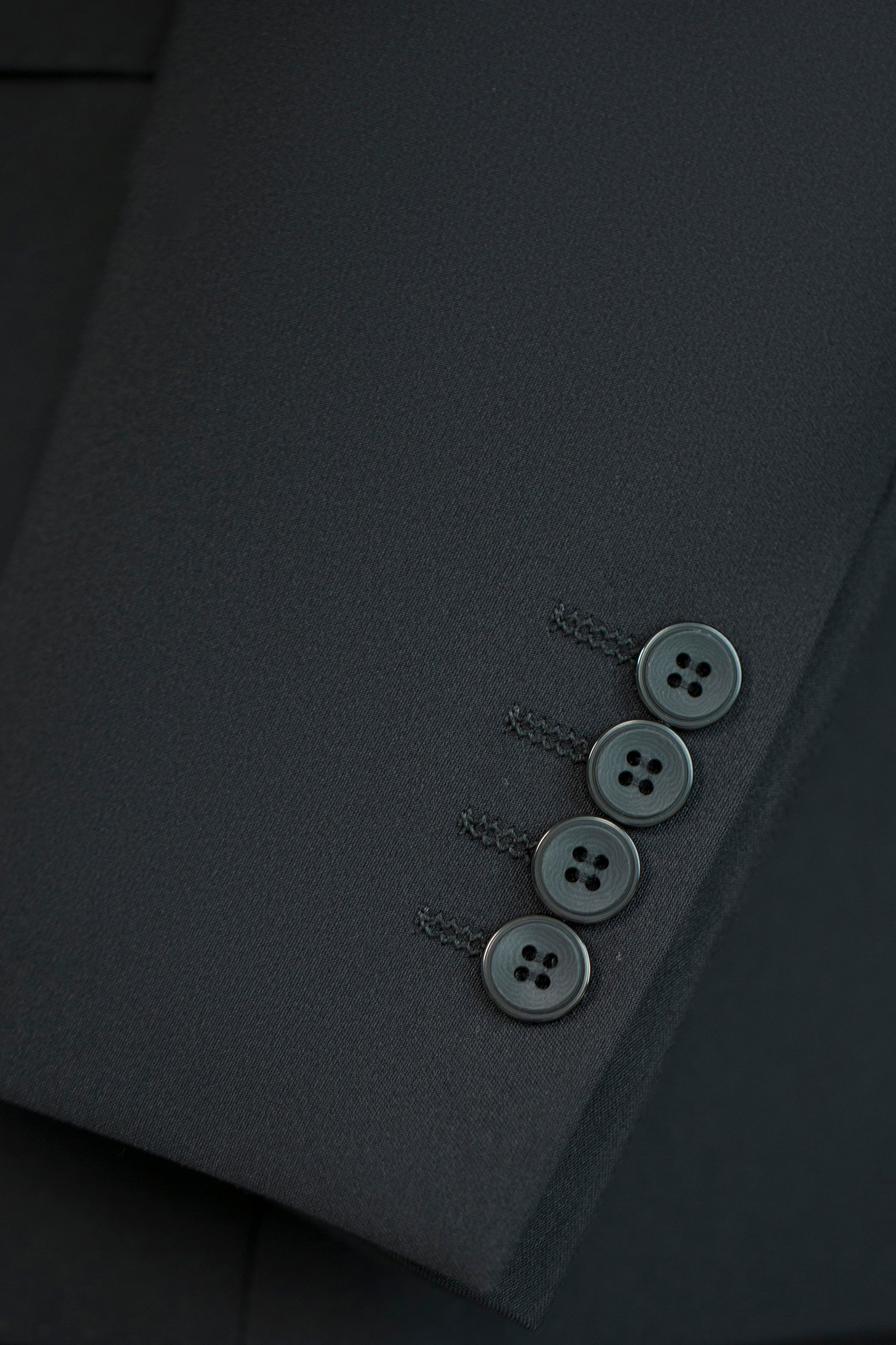 Black Wool Double-Breasted 3-Piece Wedding Suit | Tailored Groom & Groomsmen Attire