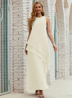 Vestidos longos de chiffon plus size para mãe da noiva, vestido formal de madrinha de casamento, 28019 