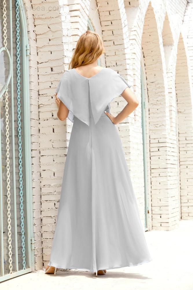 Numbersea  Mother of The Bride Dresses Plus Size V-Neck Floor Length Formal Prom Dress for Wedding Guest 28020