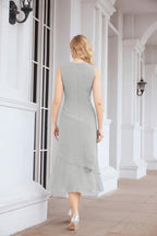 Vestido de festa formal para mãe da noiva, corte A, duas peças, Numbersea 28072 