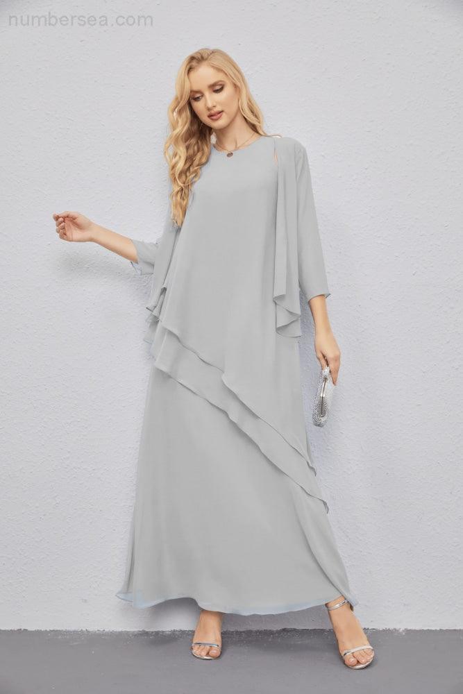 Mother of Bride Dresses with Open Front Lightweight Cardigan Formal Prom Gown  28081