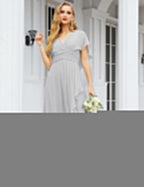 Numbersea Chiffon Bridesmaid Dresses Long Formal Evening Prom Mother of The Bride Dress with Flutter Sleeve     SEA28040