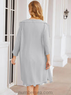 Vestidos para mãe da noiva Numbersea Vestido de baile Vestido casual plissado 28065 