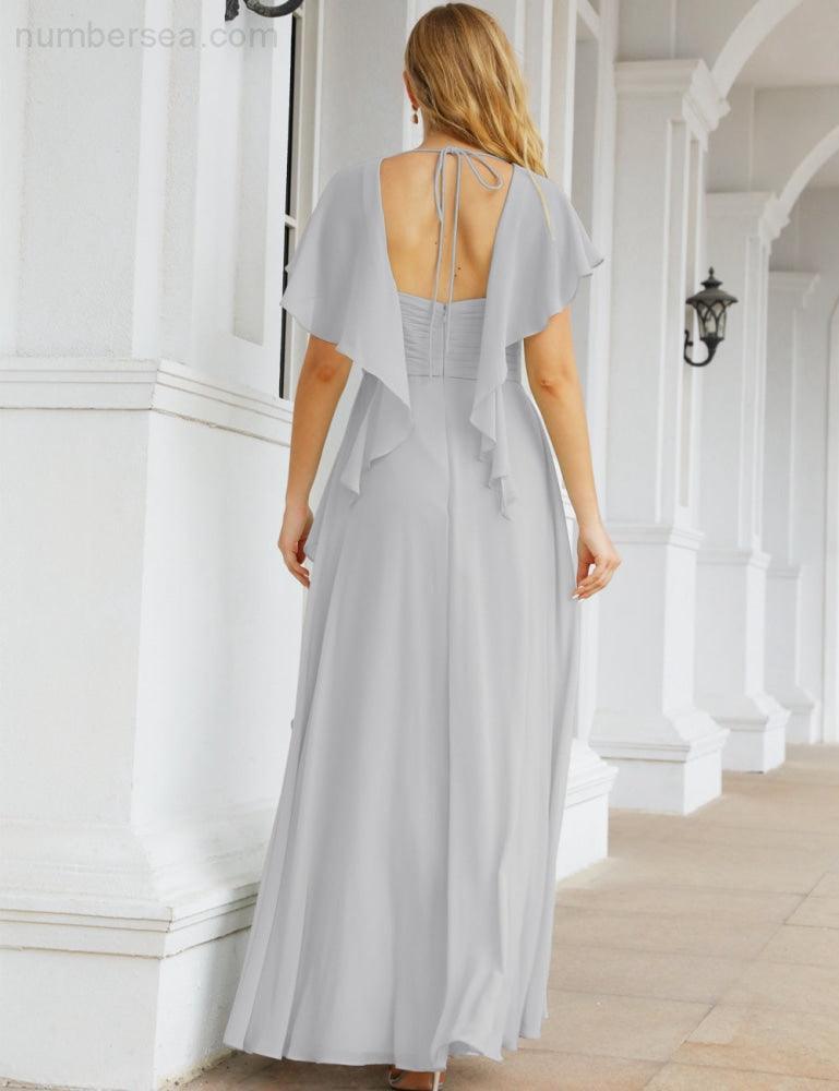 Numbersea Bridesmaid Dresses Backless Formal Prom Gowns for Evening Party Mother of The Bride Dress 28040