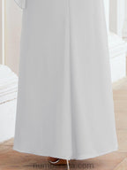 Vestido de festa formal comprido Numbersea com capa e folhos 28026 