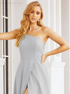 Vestidos de baile de cerimónia Numbersea para mulher com um ombro só e fenda lateral para madrinhas e madrinhas 28052 