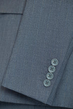 Three-Piece Subtle Pinstripe Grey Wool Suit | Tailored Formal Groom & Business Suit