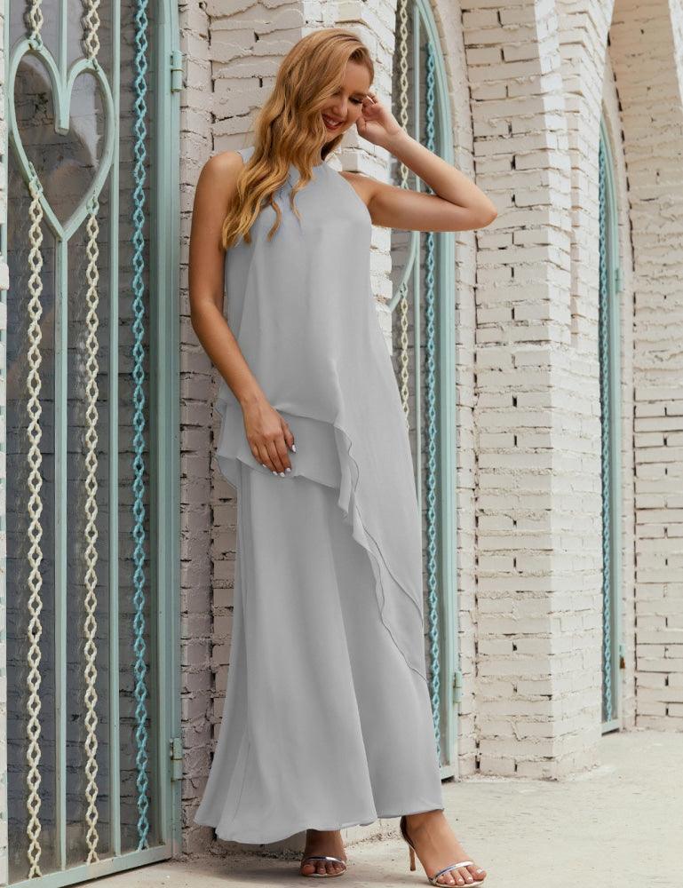 Vestidos longos de chiffon plus size para mãe da noiva, vestido formal de madrinha de casamento, 28019 