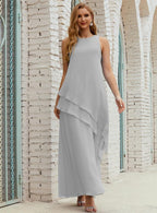 Vestidos longos de chiffon plus size para mãe da noiva, vestido formal de madrinha de casamento, 28019 