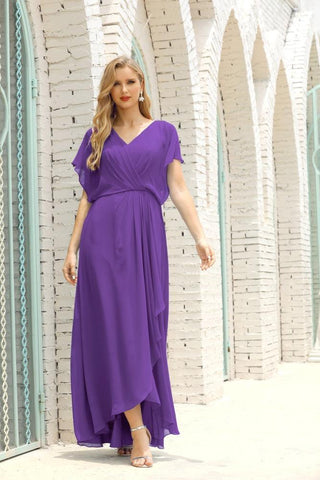 Numbersea  Mother of The Bride Dresses Plus Size V-Neck Floor Length Formal Prom Dress for Wedding Guest 28020