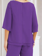 Vestido elegante de 2 peças para mãe da noiva Numbersea, tamanho grande, com folhos, camadas, roupão prateado 28064 