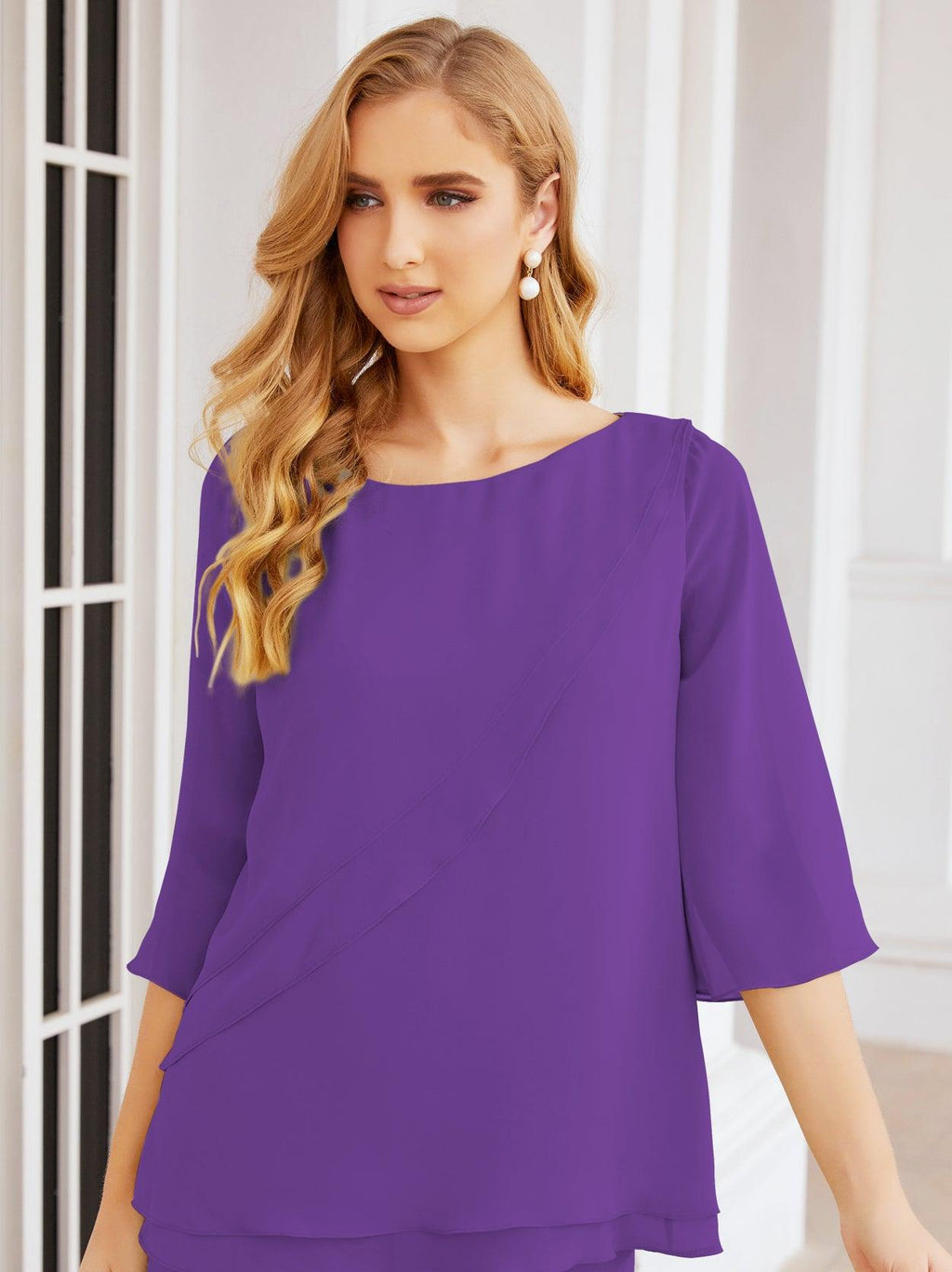 Vestido elegante de 2 peças para mãe da noiva Numbersea, tamanho grande, com folhos, camadas, roupão prateado 28064 