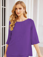 Vestido elegante de 2 peças para mãe da noiva Numbersea, tamanho grande, com folhos, camadas, roupão prateado 28064 